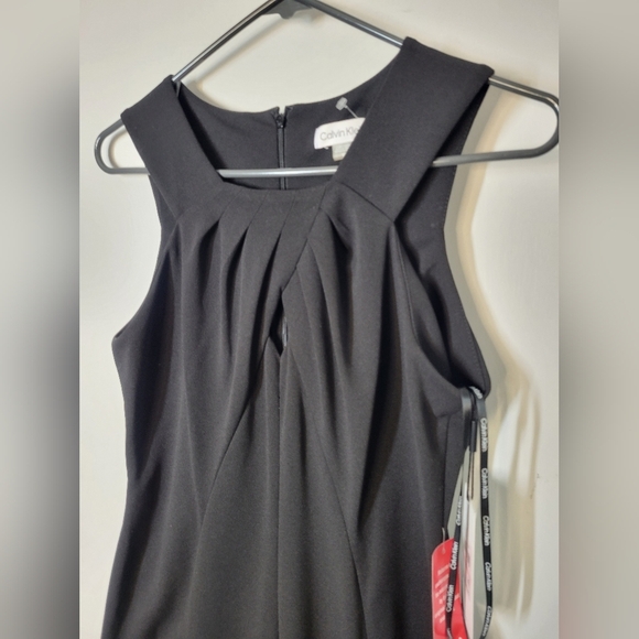 NWT Calvin Klein Keyhole Wide Leg Sleeveless Jumpsuit  Black 10 - Picture 4 of 7